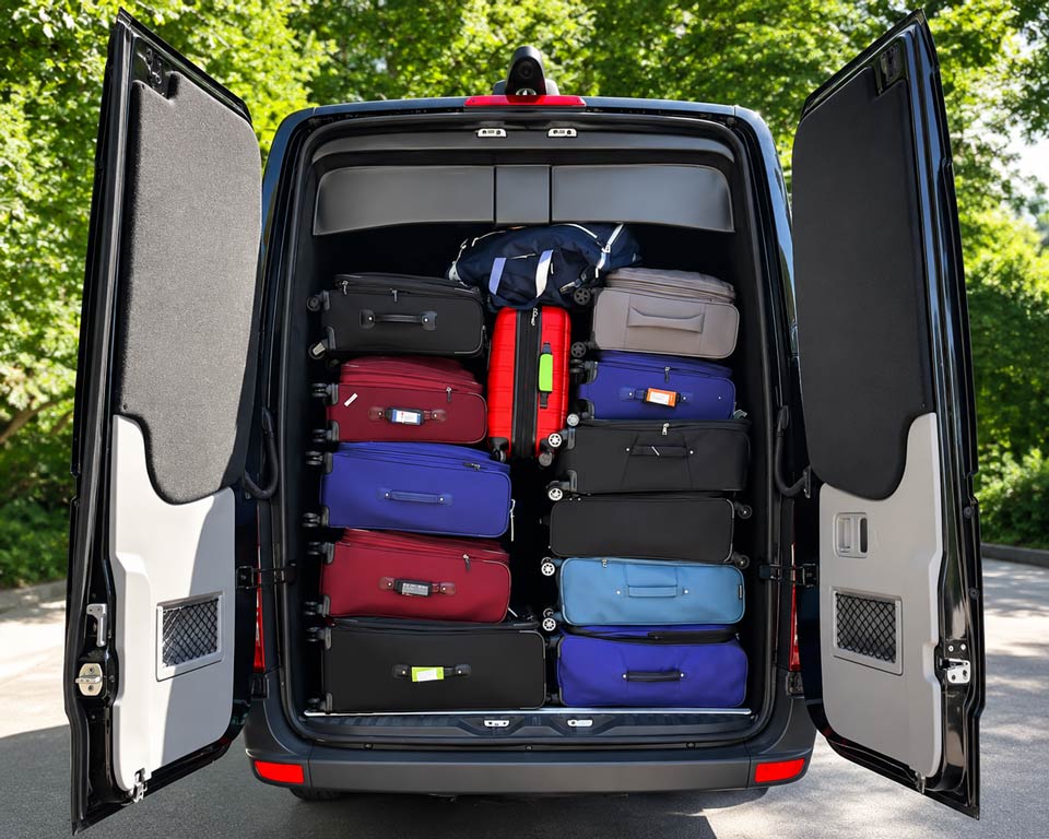 Luggage in a Sprinter Van