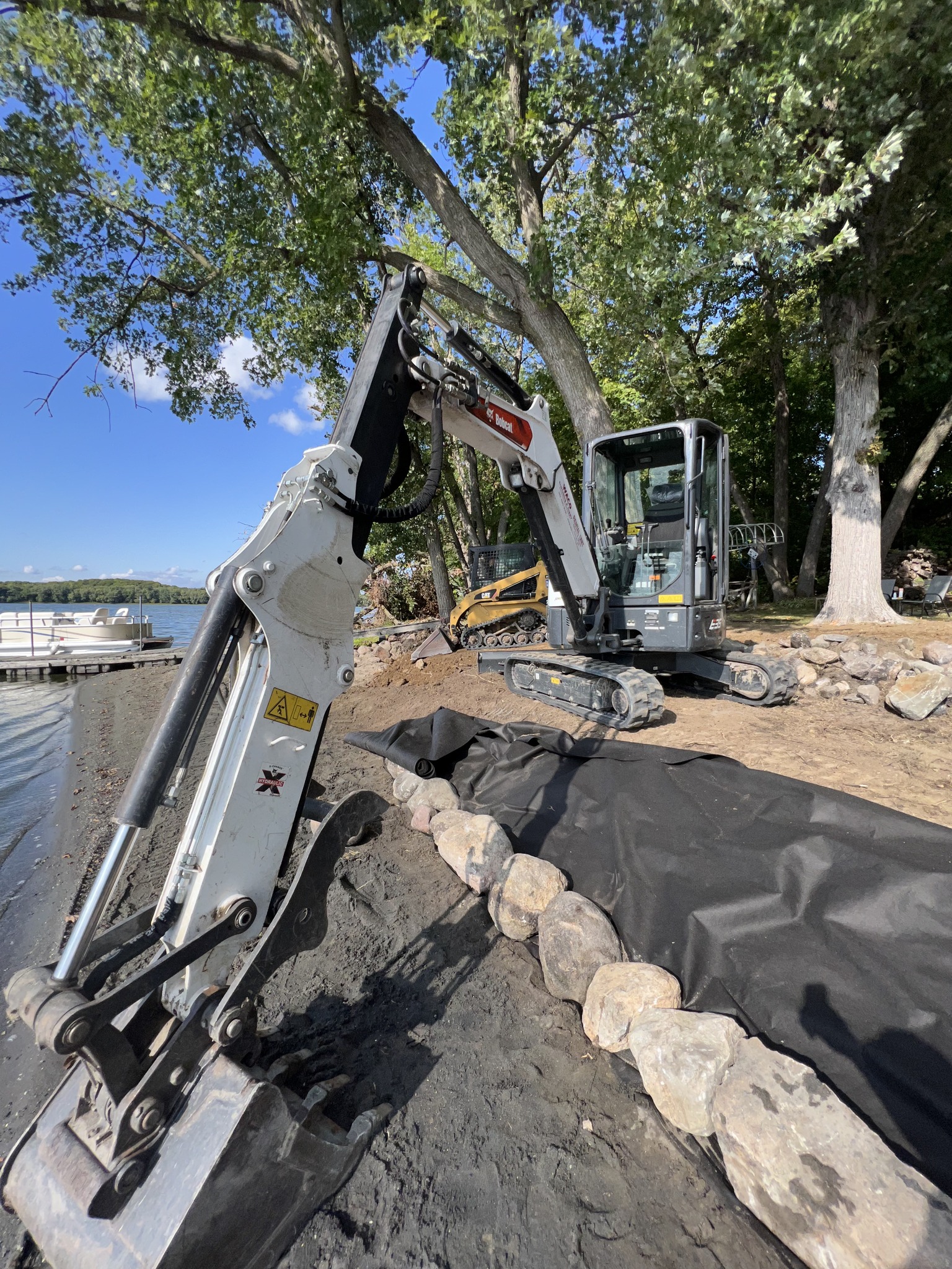 Shoreline rip rap installation Clear Lake MN