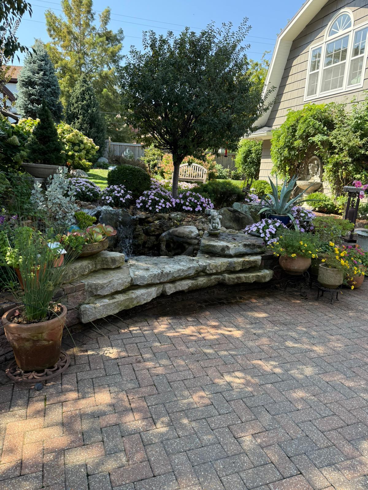 Newly installed flower beds and garden design for a home in KS & MO