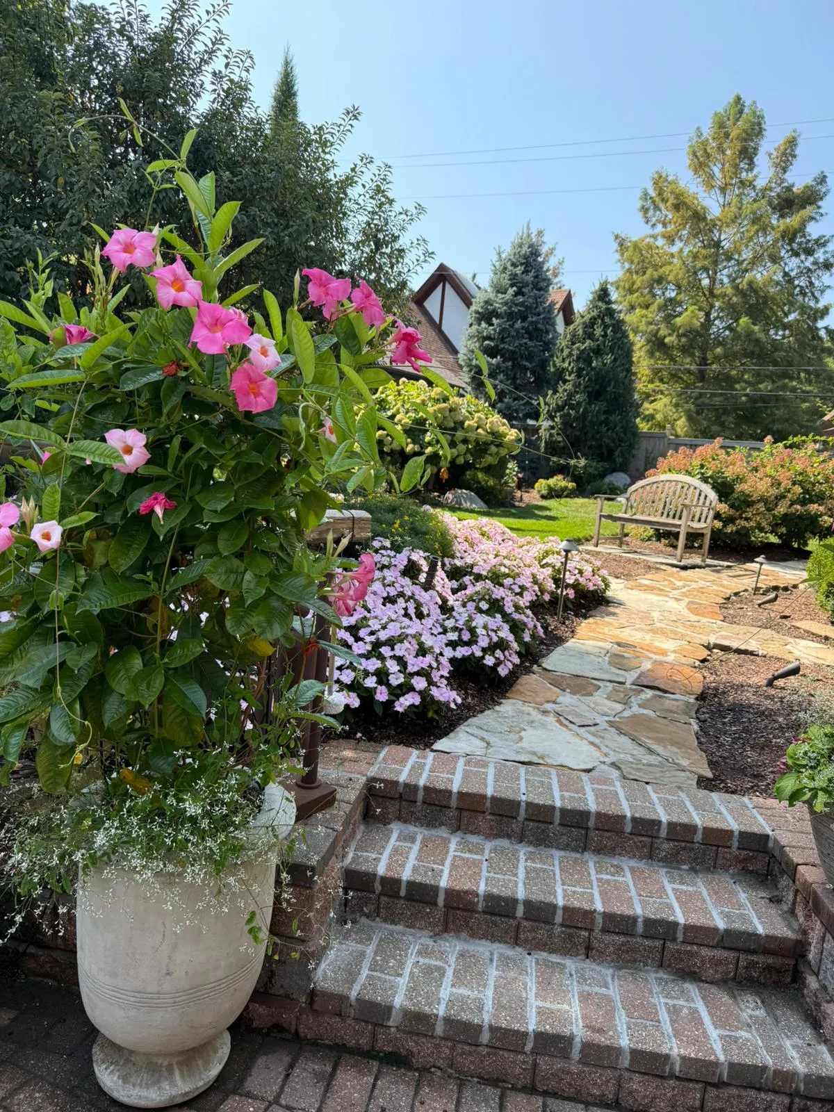 Newly installed flower beds and garden design for a home in KS & MO