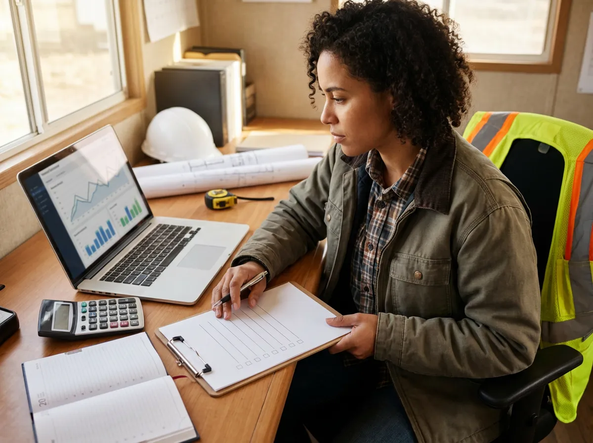 Contractor reviewing business finances, 5 cash flow questions every trade contractor should ask before busy season
