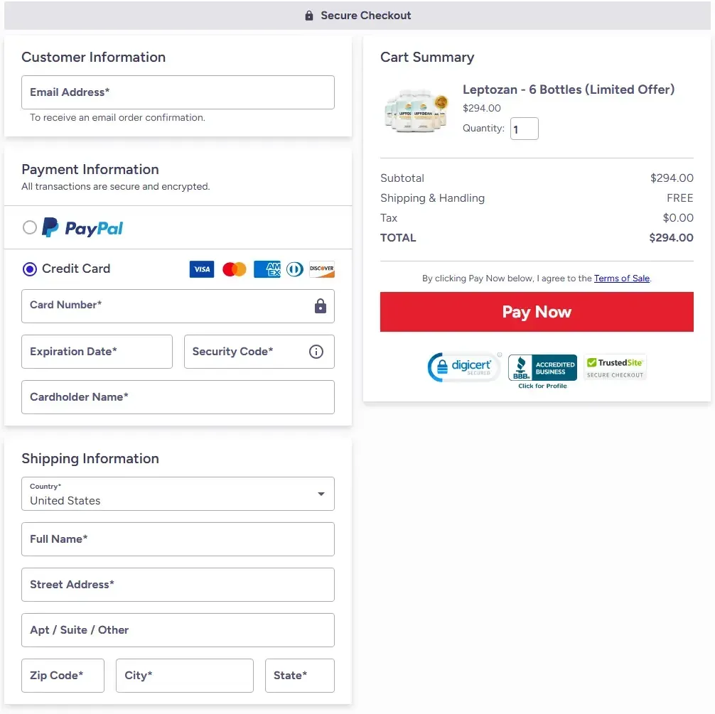 Leptozan _order page