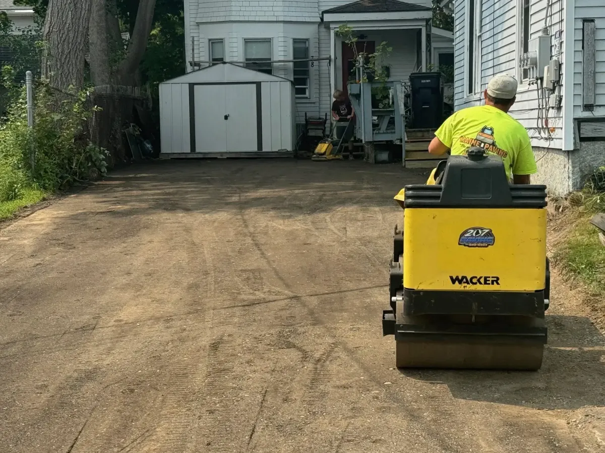 Prepping the driveway before we start paving