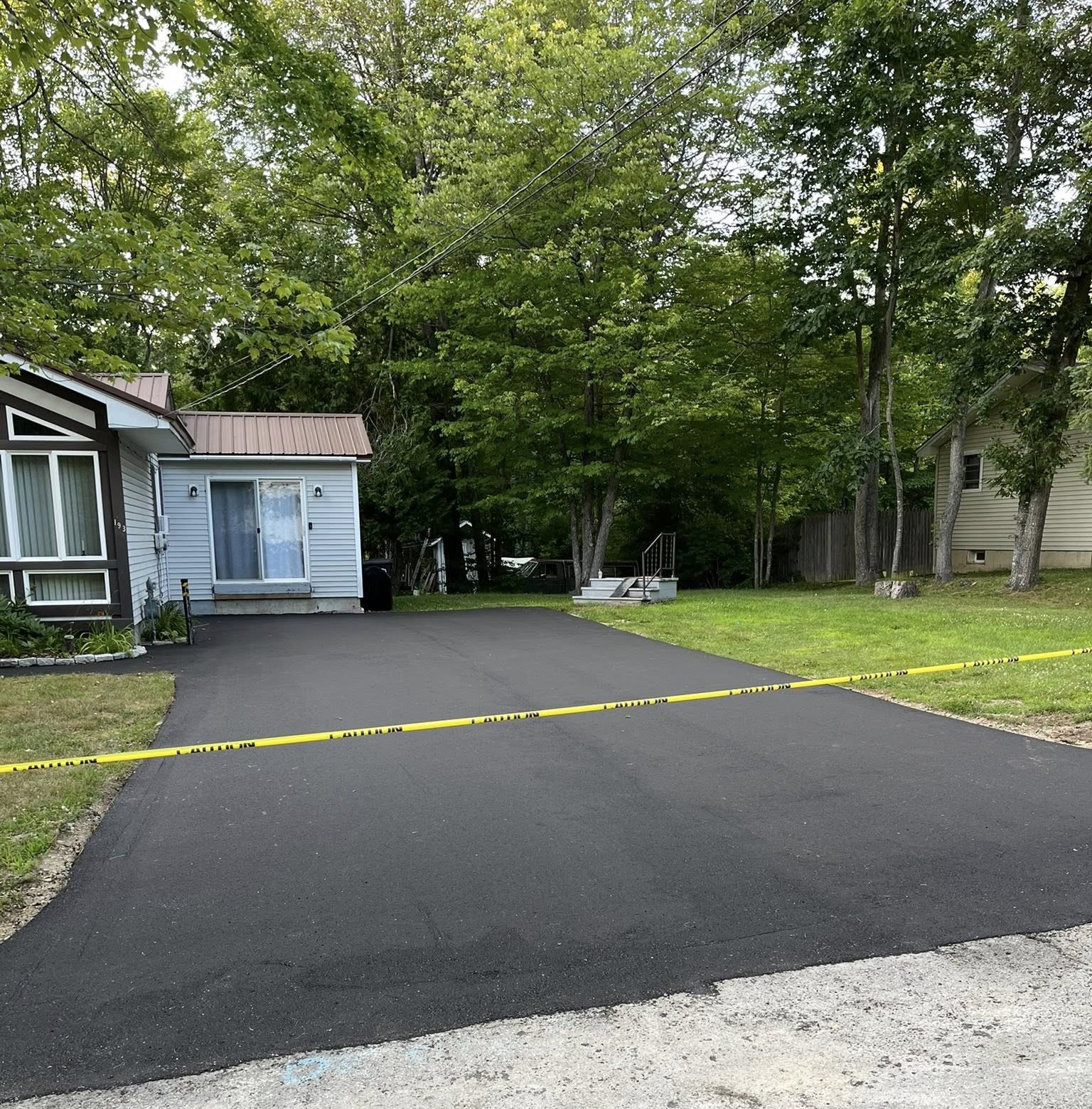 A brand new driveway installed in Bangor, Maine