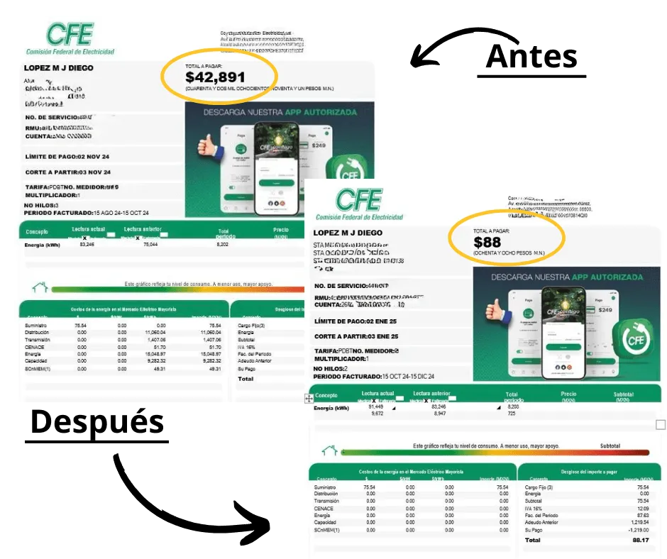 Recibo de luz CFE