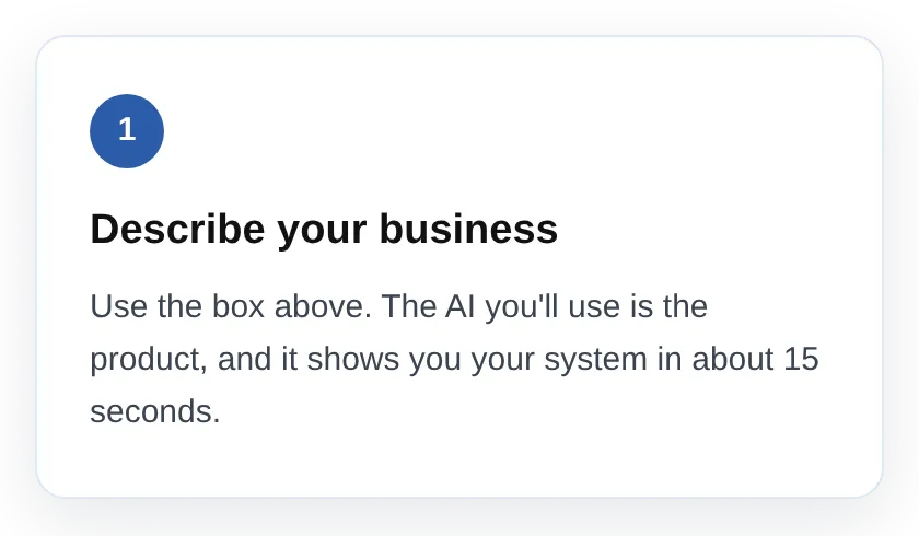 Step 1: describe your business