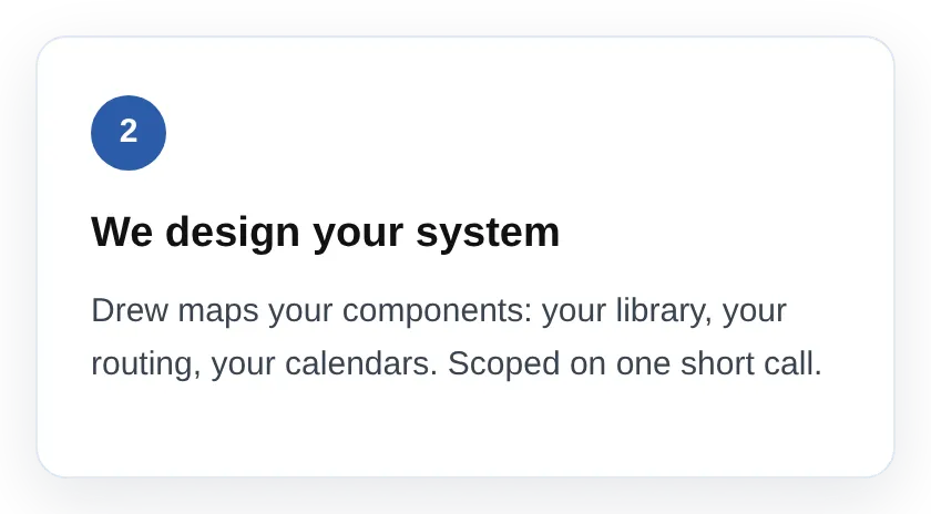 Step 2: we design your system