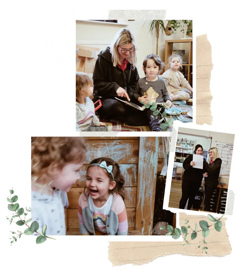 Happy staff and children at priesthills nursery