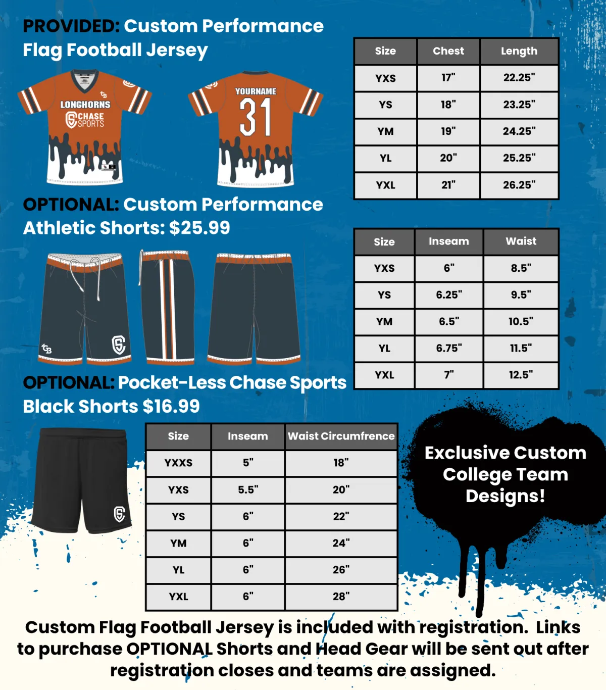 Chase Sports Flag Football Uniforms