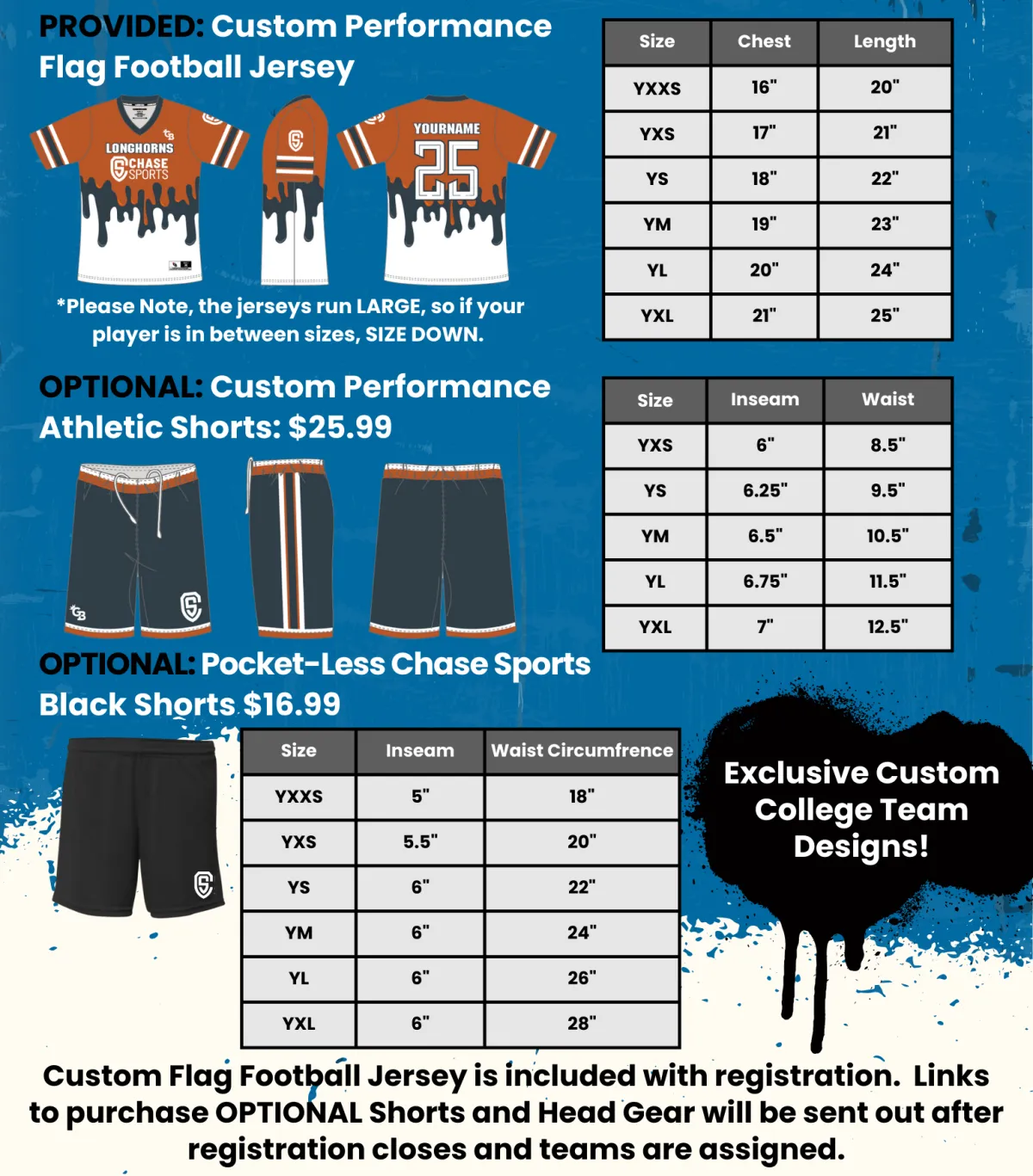 Chase Sports Flag Football Uniforms