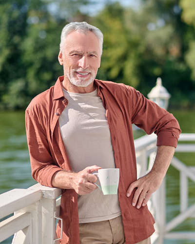 Mature man smiling