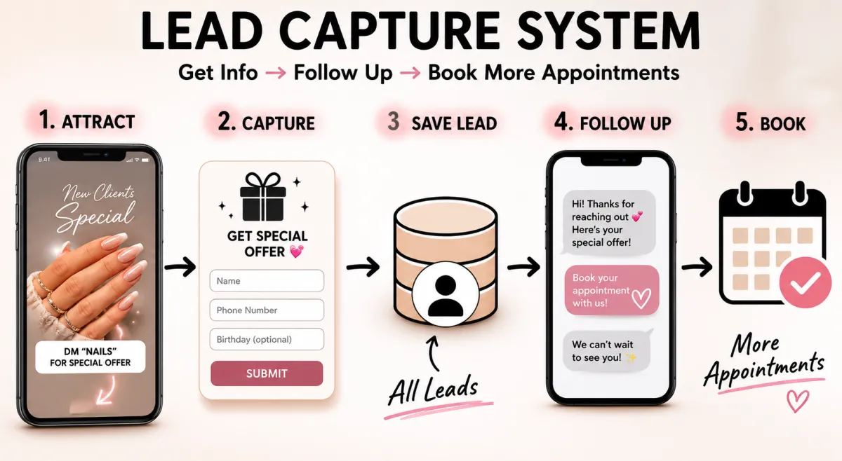 Lead capture system for beauty salon