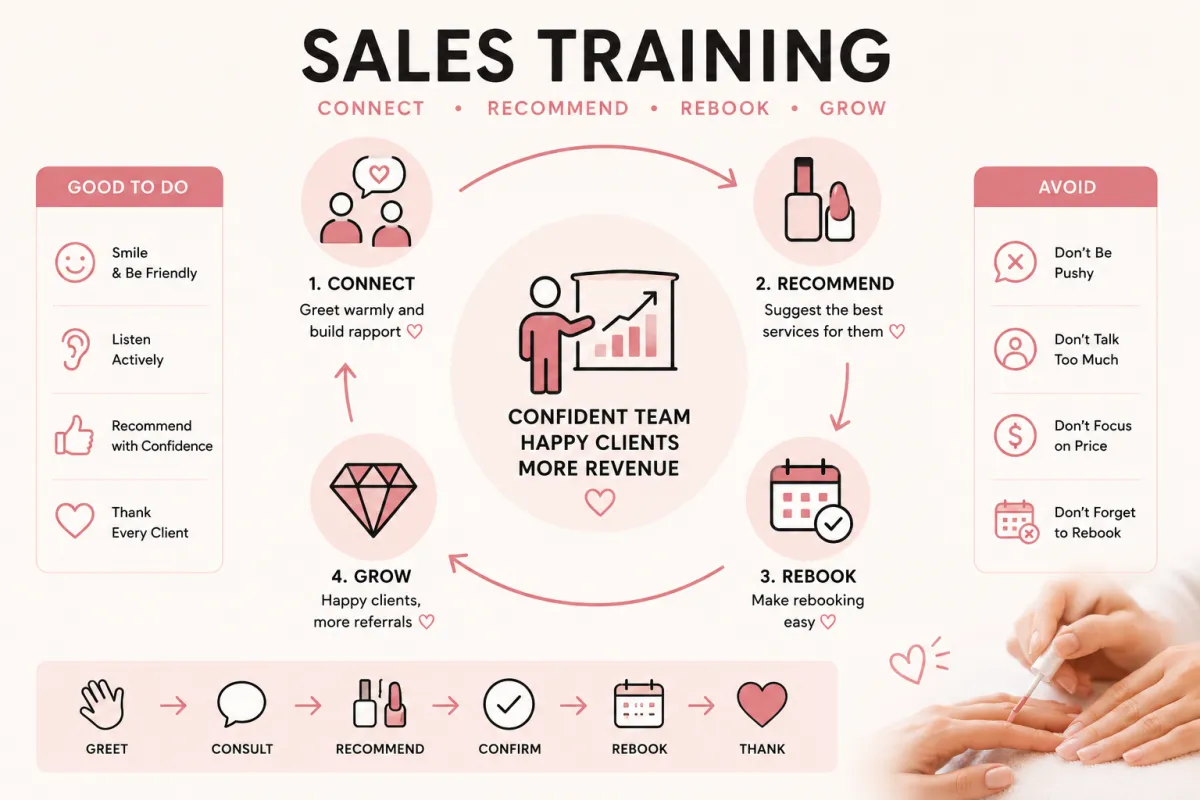 Sales training for nail salon staff