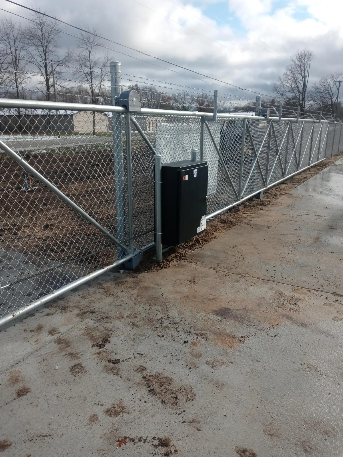 a view of a park through a window