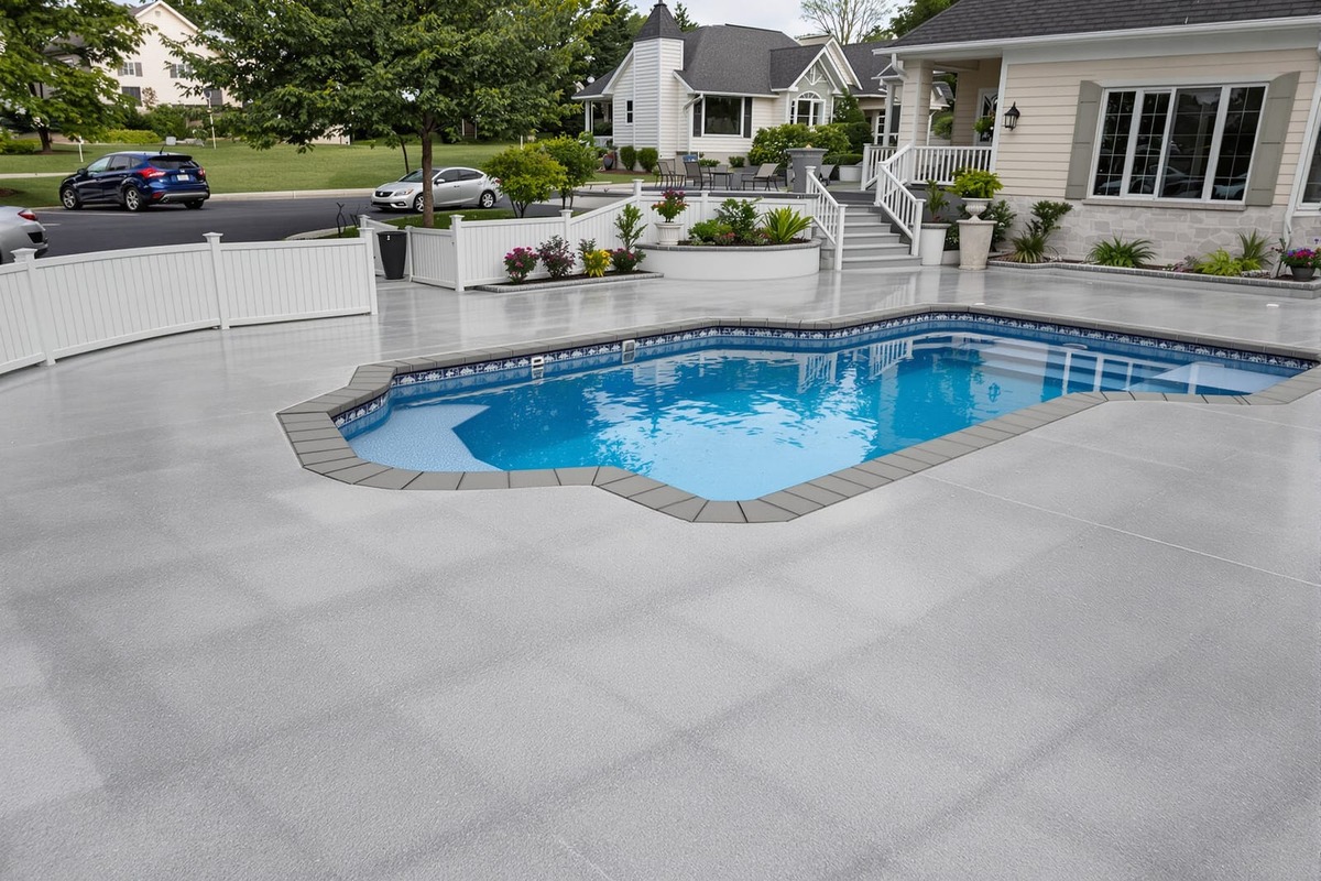 Omaha Concrete builds and installs pool deck