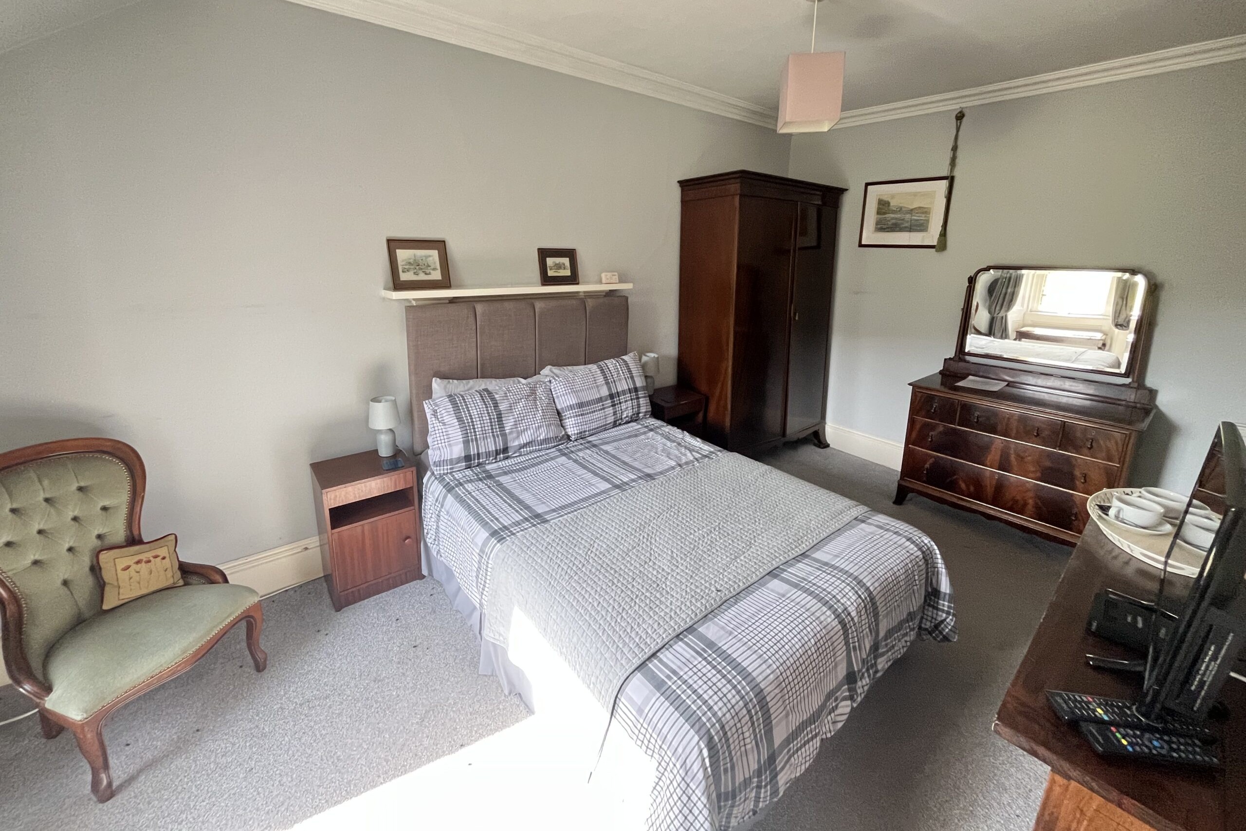 Traditional guest bedroom at The Tushielaw Inn in the Scottish Borders