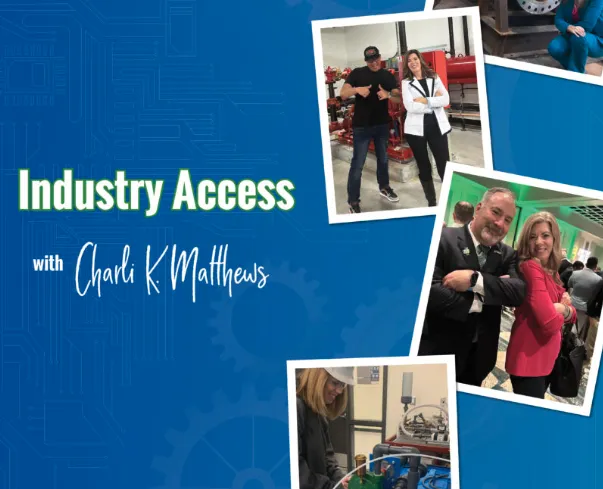 Industry Access image with Charli Carruth and Manufacturing Workers