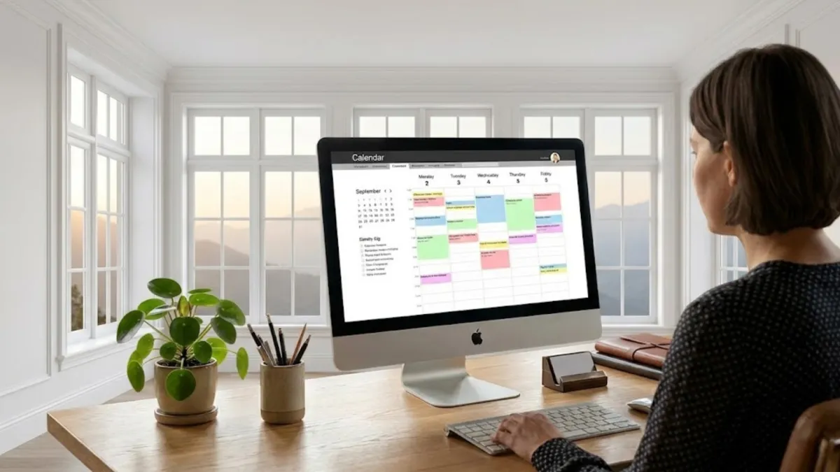 Photo of woman checking her schedule