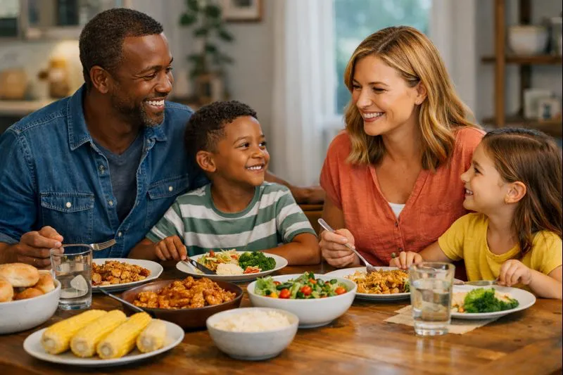 System overview graphic representing organized meal planning