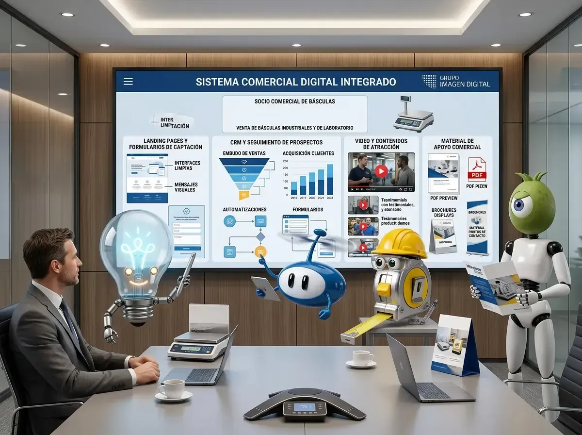 Representación conceptual de un sistema digital para captar y atender prospectos
