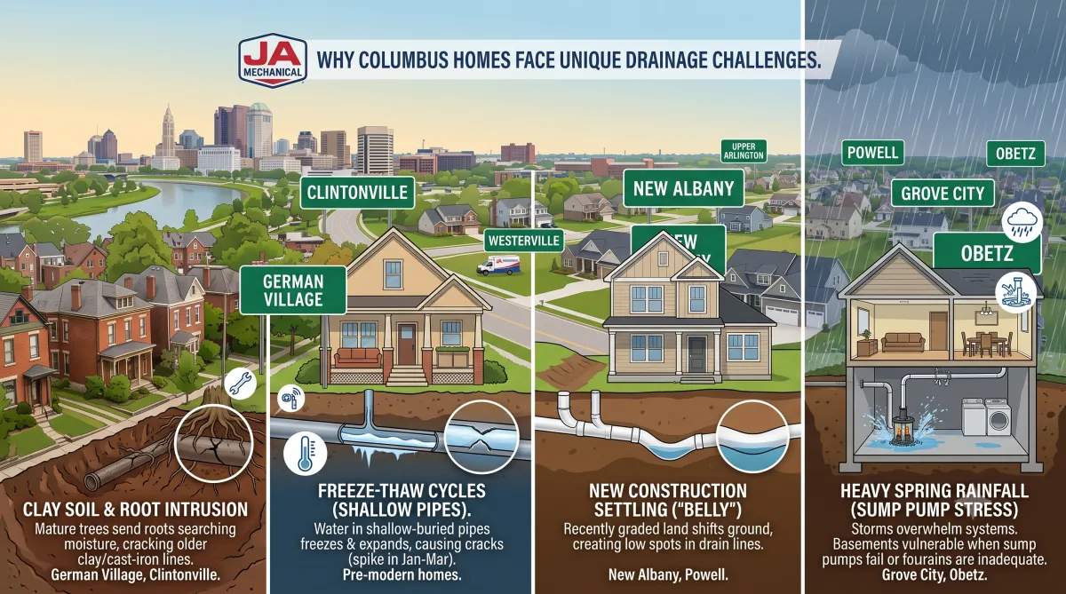 ja Mechanical drainage repair services in Columbus ohio