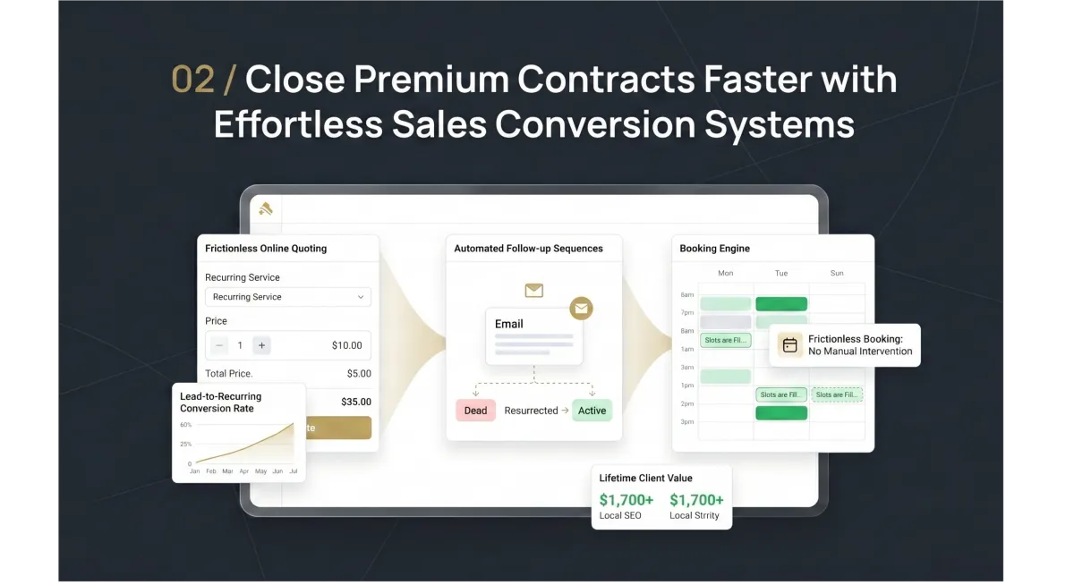Frictionless online quoting system interface for multi million dollar recurring maid service contracts