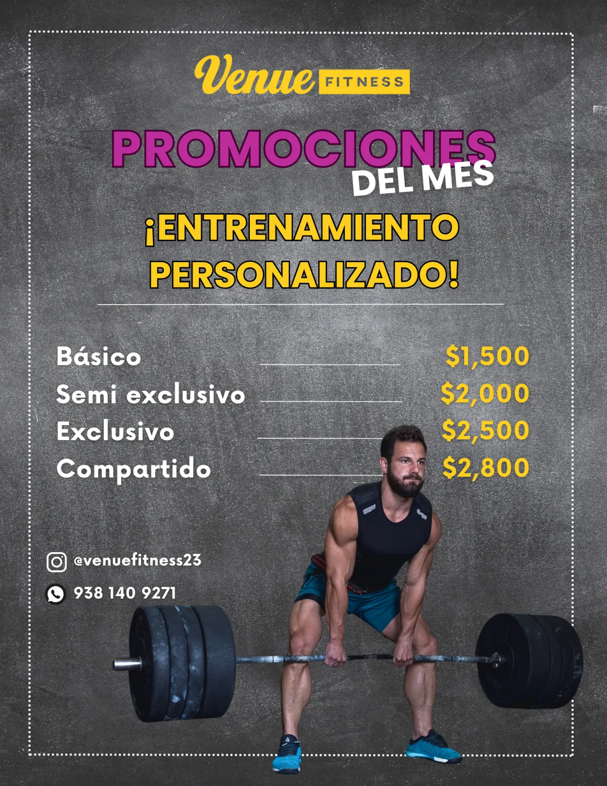 costos de entrenamientos en gimnasio venue fitness