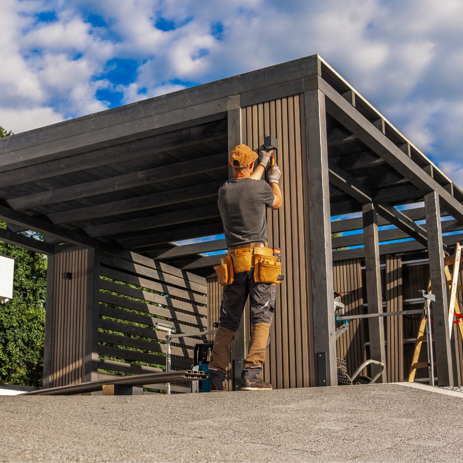 Outdoor patio and pergola construction project in Northern California