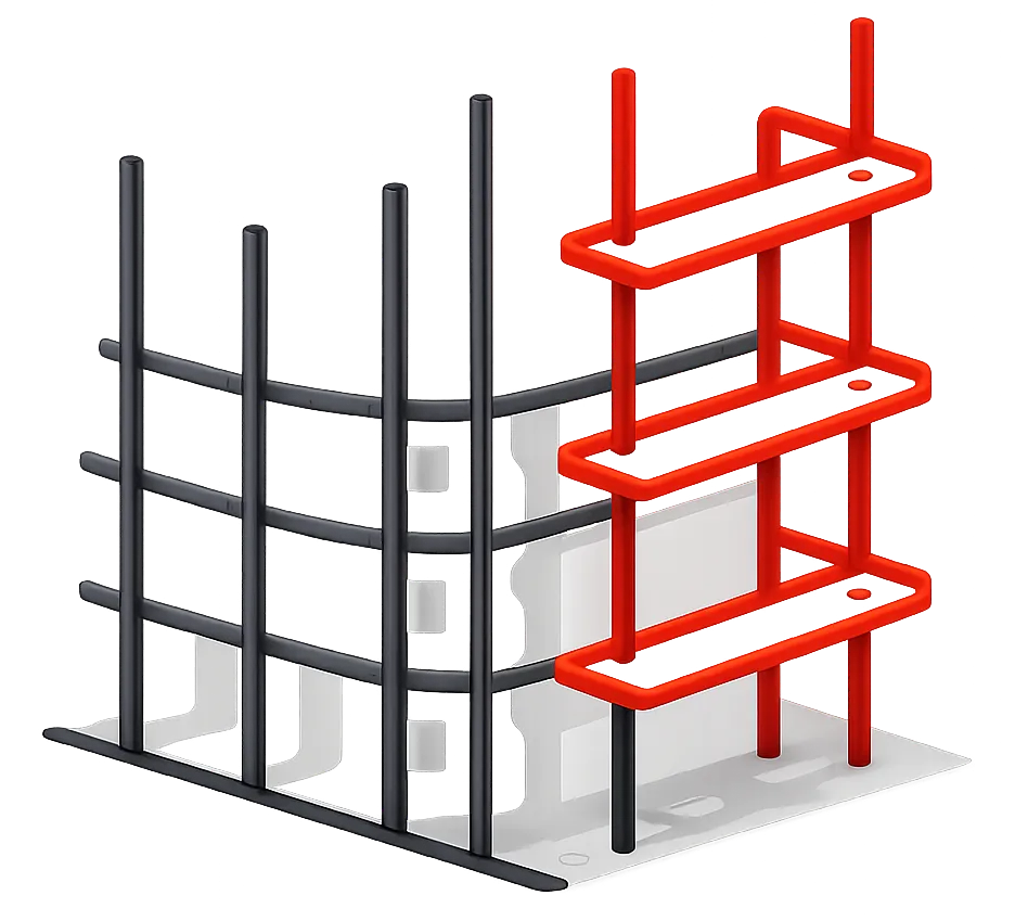 ICF Construction Steel Rebar Visual