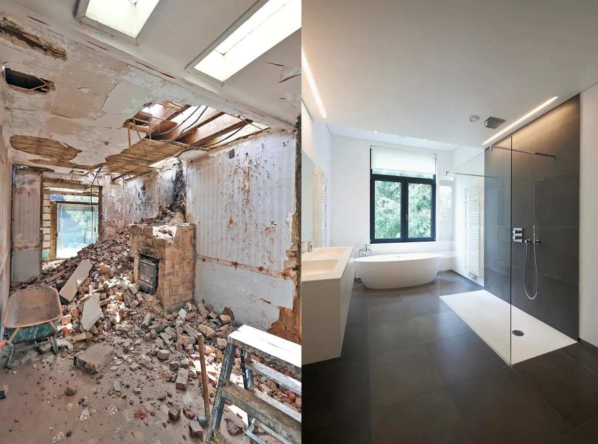 Bathroom before and after in Kent