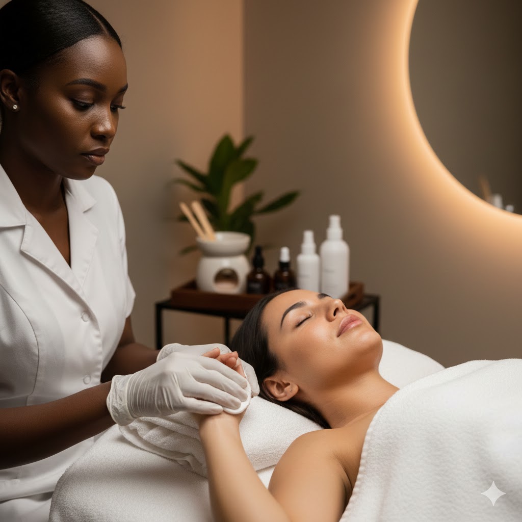 Interior of a wooden sauna with a round window.