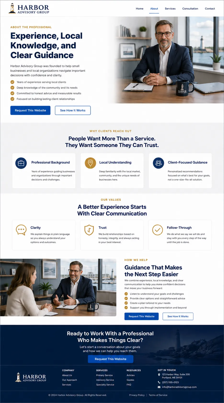 About Page Mockup