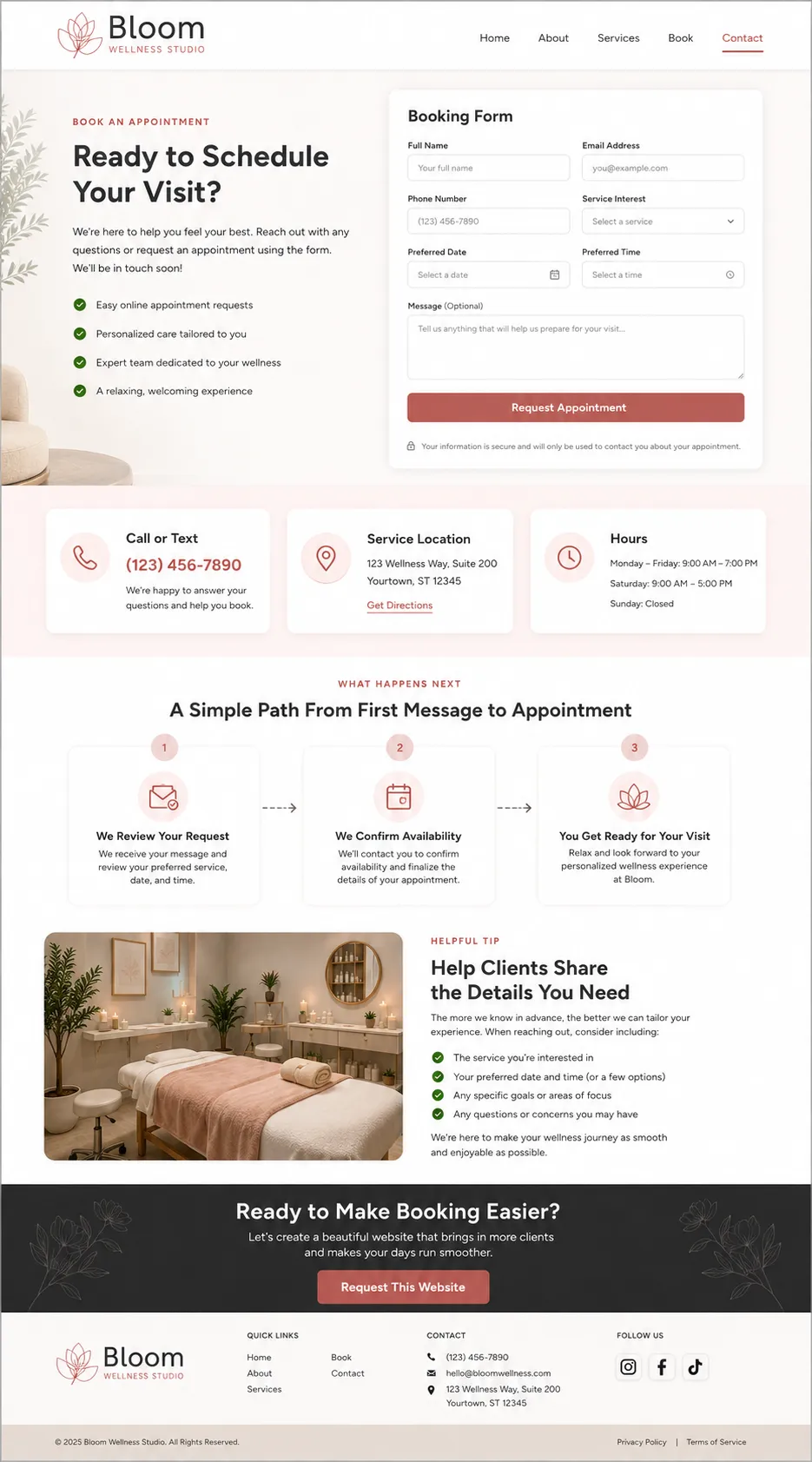 Contact Page Mockup