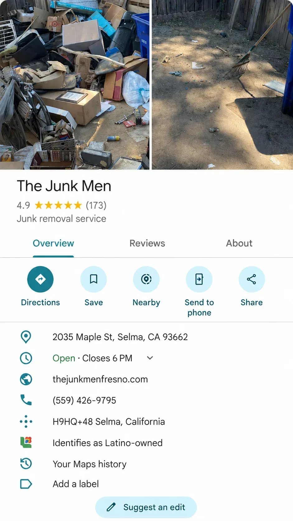 Home service company optimized Google Business Profile