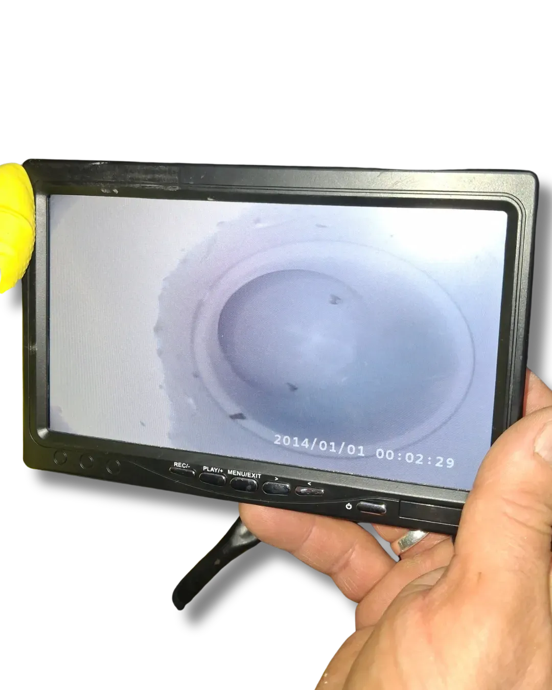 kamera kijelző csőképpel, rejtett szivárgás és csőtörés diagnosztika bontás nélkül.