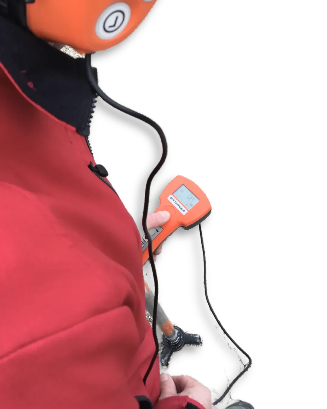 Talajmikrofon szenzor térkövön, zajalapú szivárgáskereséshez.