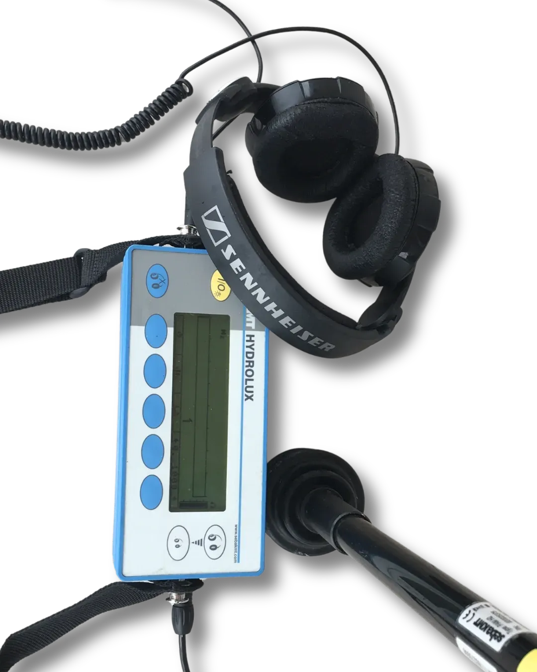 Jeladó-vevő műszer kijelzővel, föld alatti szivárgás és nyomvonal beméréshez.