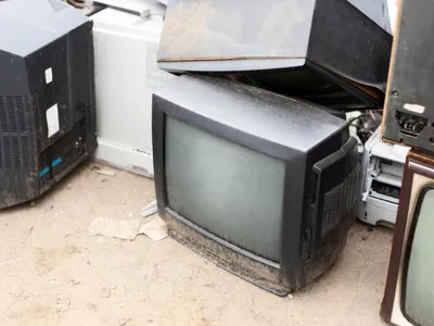 Electronic waste awaiting pick up.