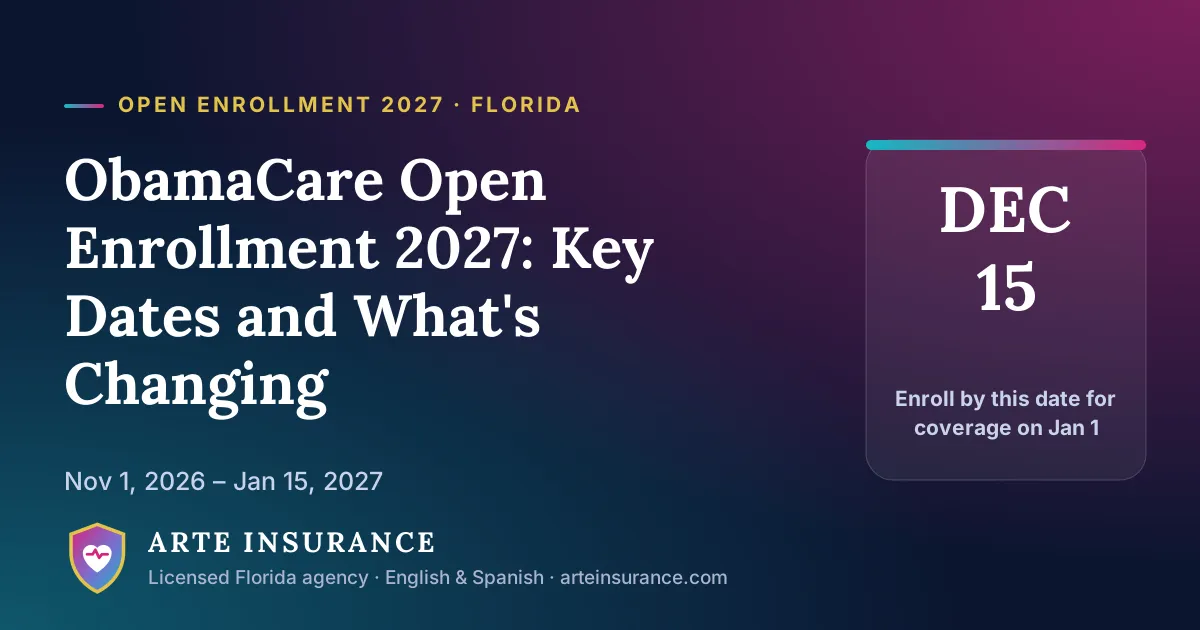 Florida ObamaCare Open Enrollment 2027: Key Dates, Deadlines and What's Changing