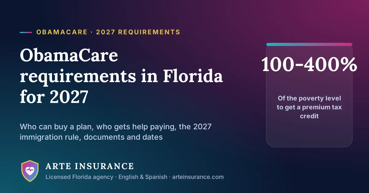 ObamaCare requirements in Florida for 2027: who can enroll, income limits for a premium tax credit, immigration rules and documents