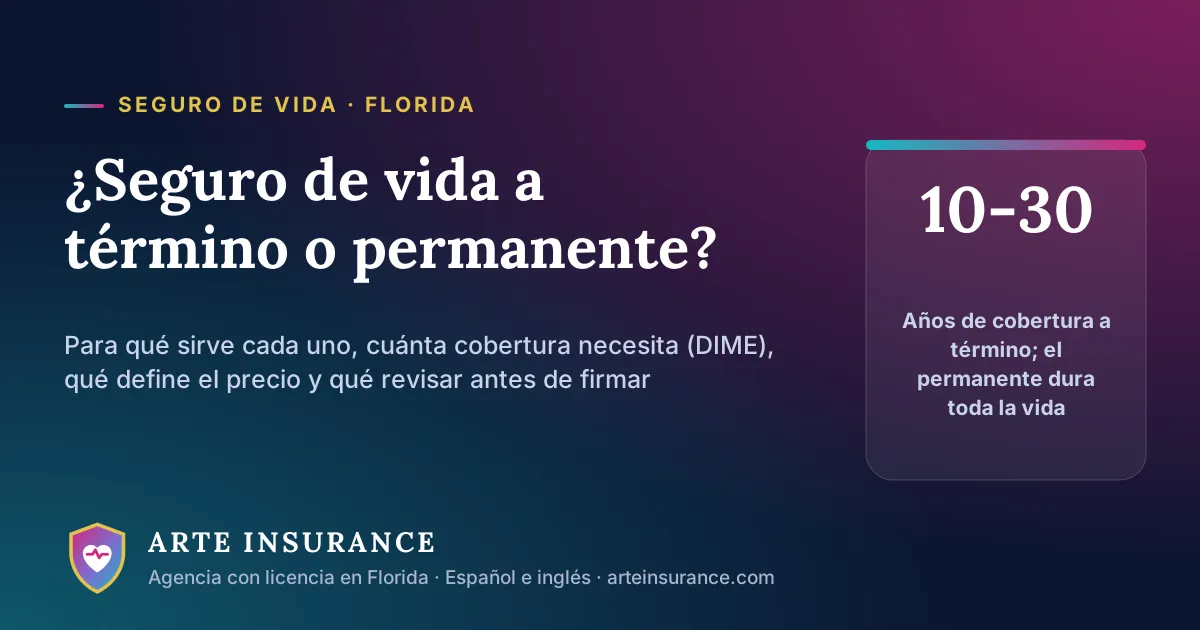 Seguro de vida en Florida: ¿a término o permanente? Cómo elegir y qué define el precio