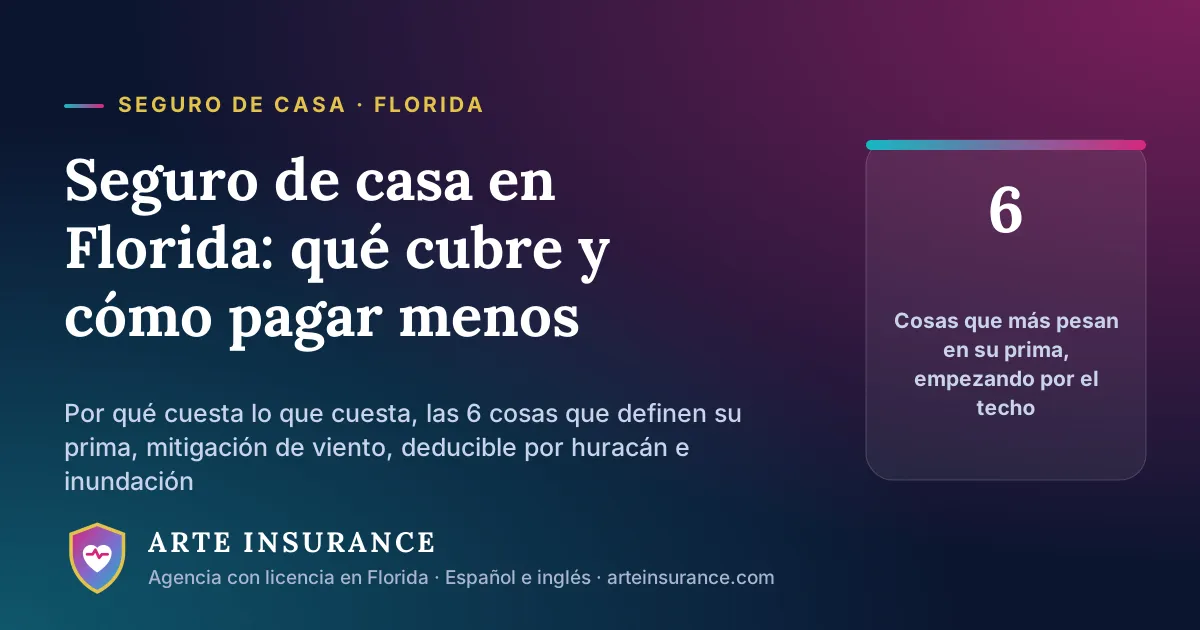 Seguro de casa en Florida: qué cubre, por qué cuesta tanto y cómo pagar menos