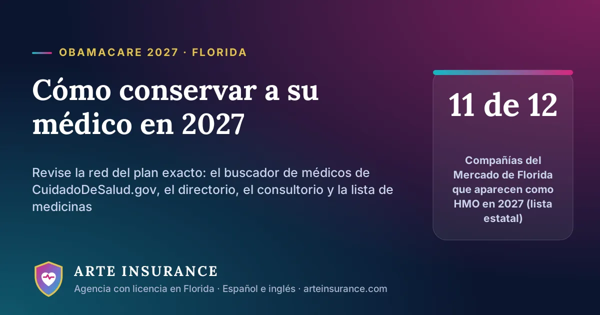 Cómo conservar a su médico en 2027: revise la red de su plan de Obamacare en Florida antes de elegir