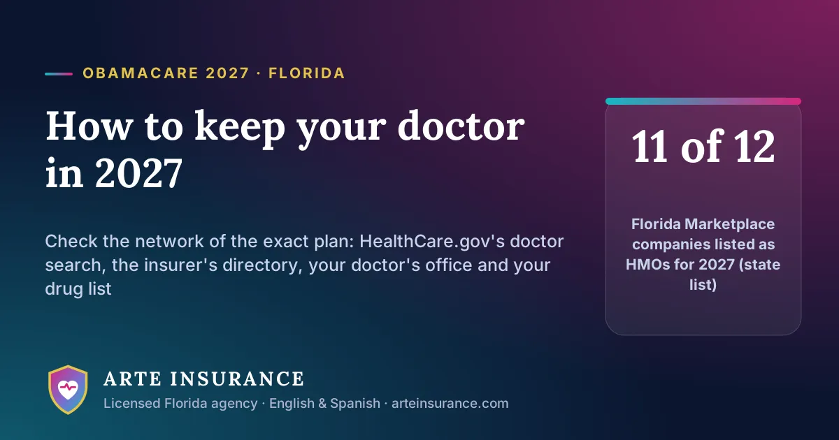 How to keep your doctor in 2027: check the network of your Florida ObamaCare plan before you choose