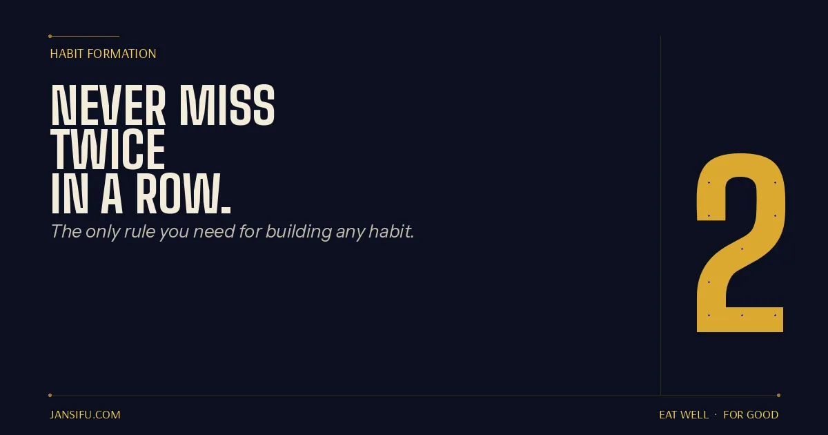 The only rule you need for building any habit: never miss twice in a row