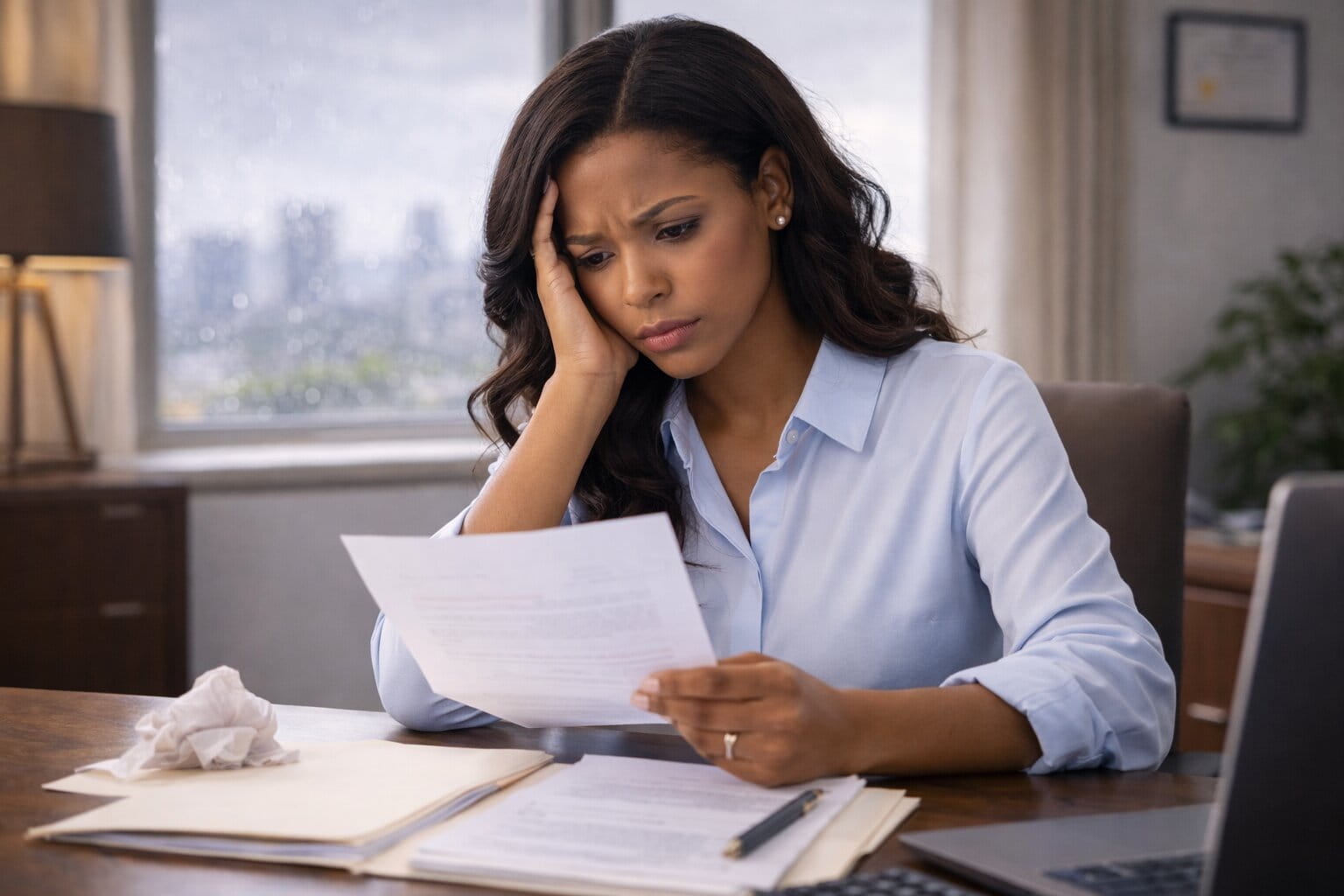 Professional reviewing tax documents to determine eligibility for Innocent Spouse Relief.