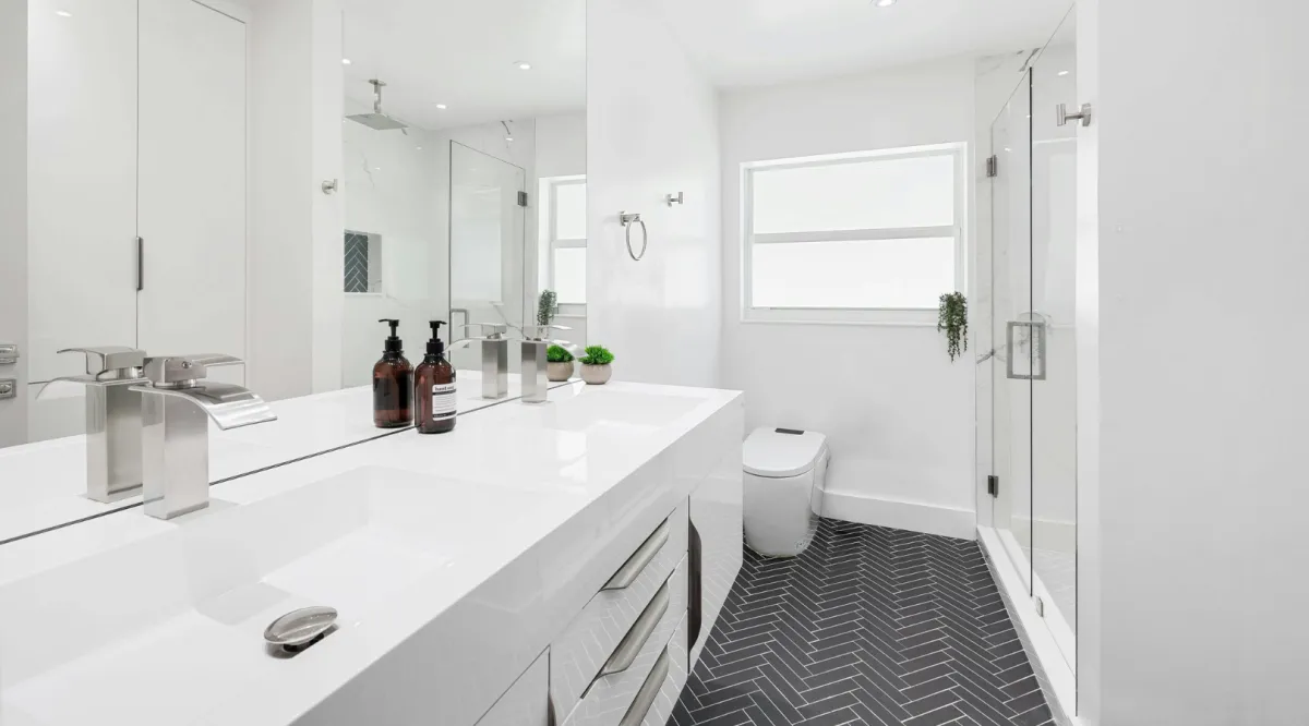 Modern Bathroom Remodeling With Tile Shower And Vanity Installation Albuquerque