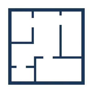 Icon of a floorplan representing custom design and planning step for Dream Design Building Group projects