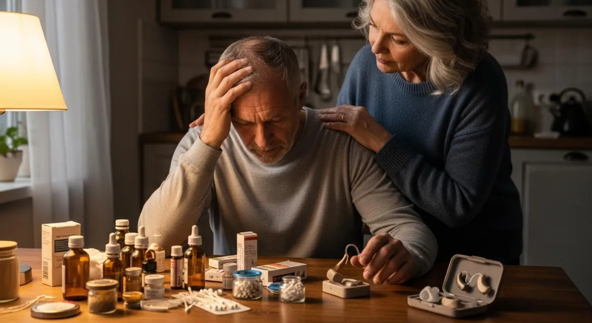 man and his wife support hi agaist tnnitus