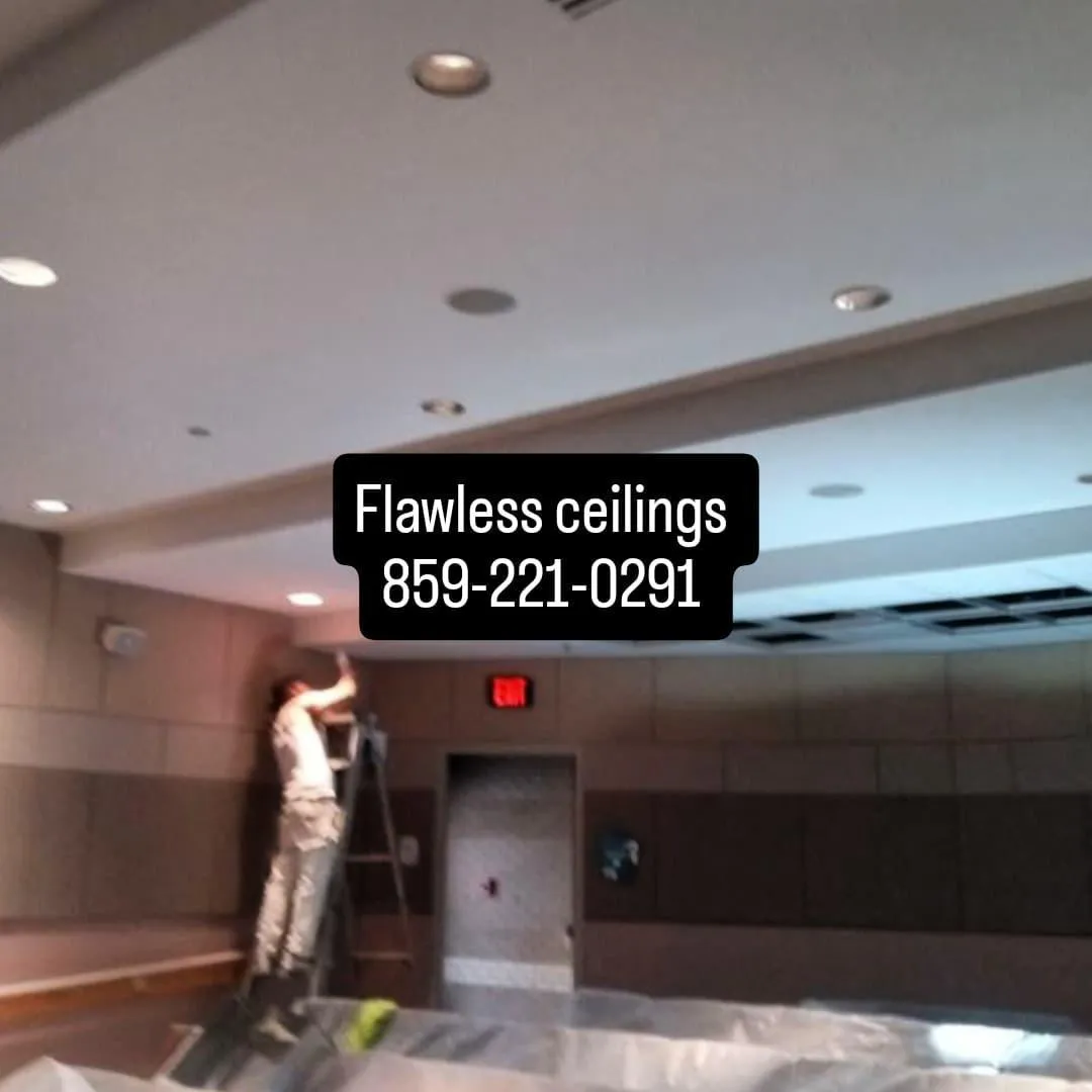 Textured ceiling finish adding depth and character with a professional touch
